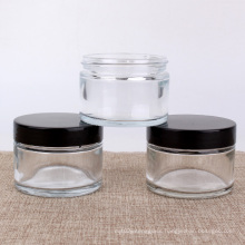 100ml Round shape glass body cream jar for personal care with plastic lid